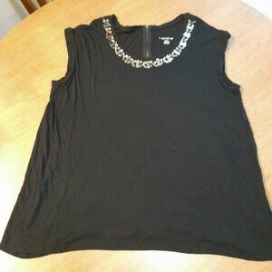 18/20 Lane Bryant Black Sleeveless Jeweled Shell Top
